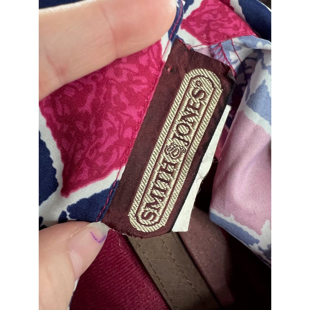 Blouse button down hidden button front pink blue - image 8